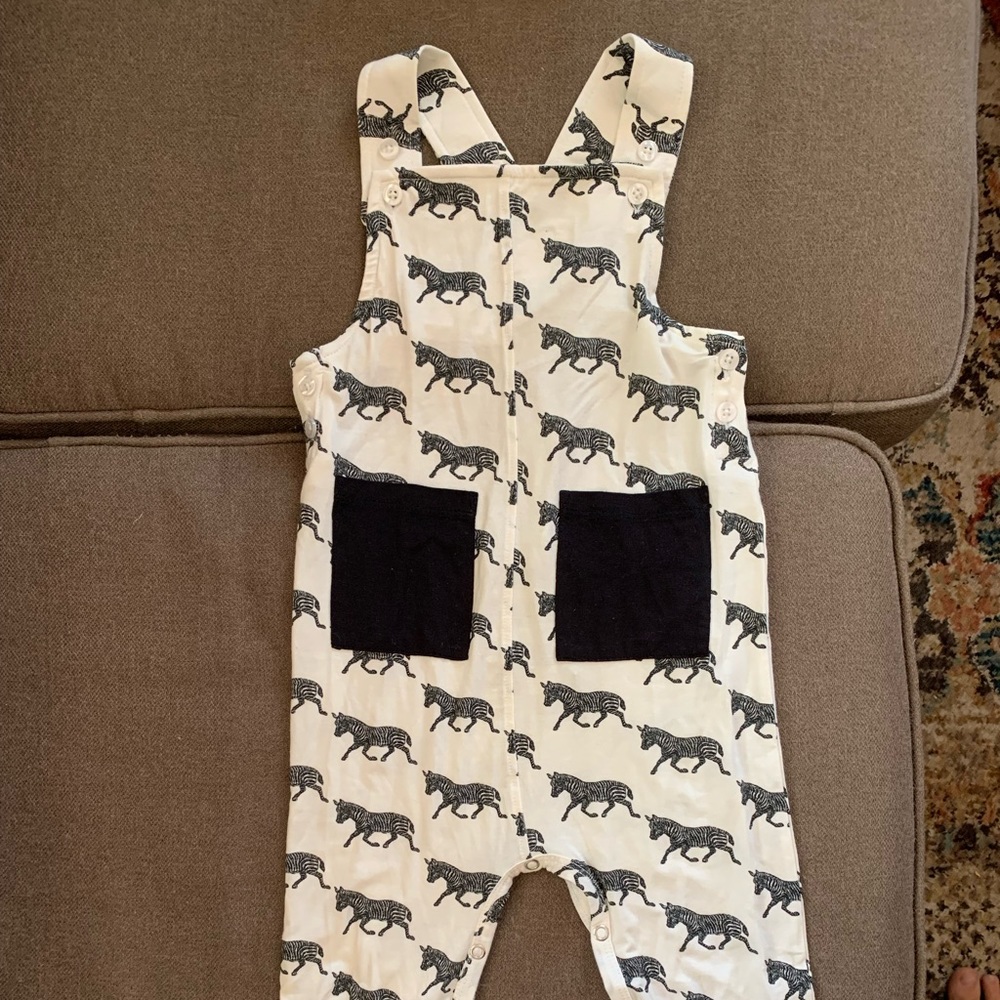 Kate Quinn Zebra patch pocket bamboo overalls
